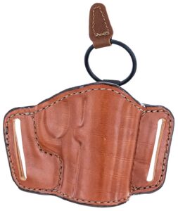 Blackhawk Bianchi 19242 105 Minimalist Belt Slide Holster Size 01 OWB Open Top Style Made of Leather with Tan Finish Fits 2" Barrel Ruger SP101 &amp