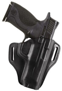 Blackhawk Bianchi 23942 57 Remedy OWB Size 12 Black Leather Belt Slide Fits Colt 1911 Commander Right Hand