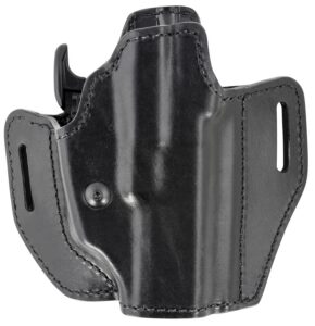Blackhawk Bianchi 58351 Allusion Assent Pro-Fit OWB Size 13 Black Leather Belt Slide Compatible with Springfield XDS/Ruger American Pistol/Glock 17/22