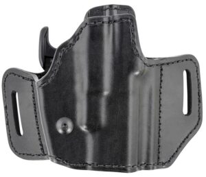 Blackhawk Bianchi 51831 Allusion Assent Pro-Fit OWB Size 11 Black Leather Belt Slide Compatible with Glock 26/S&W M&P Shield/S&W M&P