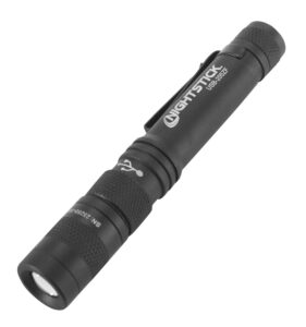 Nightstick Metal Usb Zoom Focus Flashlight Li-Ion - Black