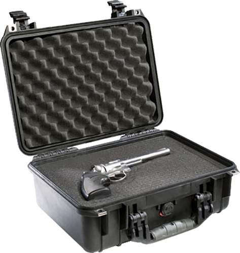 Pelican 1450000110 Protector Case Black Polypropylene Holds Handgun