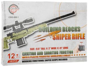 Caliber Gourmet CGBBB1 Sniper Building Blocks Black/Green Plastic 41" Long 1491 Pieces