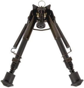 Allen Company 2207 Bozeman Rifle Bipod Black Aluminum with Sling Swivel Stud Mount, Rubber Feet & 6-9" Vertical Adjustment