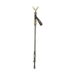 Allen Company 21447 Axial EZ-Stik Shooting Stick Monopod Made of Matte Beetle Green Aluminum with Rubber Foot, Push Button Auto Slide Action, Post
