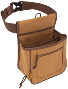 Allen Company 8332 Rival Double Compartment Shell Bag Tan Canvas Holds 2 Boxes of 2 3/4" 12 Gauge Shells Side by Side