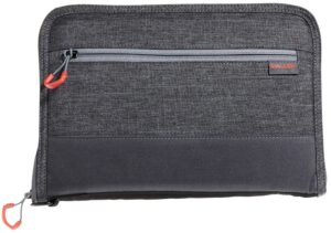 Allen Company 7757 Auto-Fit 2.0 Deluxe Handgun Case Gray with Red Accents, Foam Padding, Knit Interior, Exterior Pocket Finish for Most Full-Size