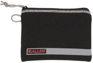 Allen Company 3626 Pistol Pouch Black Polyester with Lockable Zippers, ID Label & Fleece Lining Holds Compact Size Handgun 5" L X 7" W Interior