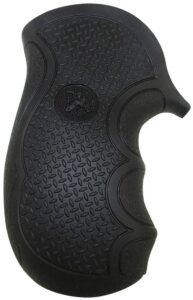Lyman Pachmayr 02482 Diamond Pro Grip Diamond Checkering Black Rubber with Finger Grooves for Ruger LCR