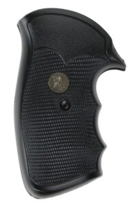 Lyman Pachmayr 03266 Gripper Grip Checkered Black Rubber with Finger Grooves for S&W K/L Frame with Round Butt