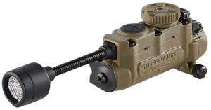 Streamlight Sidewinder Stalk Helmet Light 23/28/57/76 Lumens White White/Red/Green/Blue/IR LED Bulb Coyote 28 Meters Distance Features Arc Rail Mount
