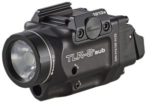 Streamlight 69418 TLR-8 Sub Gun Light with Red Laser Black Anodized 500 Lumens White LED 1913 Short Railed Pistol