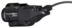 Streamlight 69443 TLR-1 RM with Laser Black Anodized Aluminum, 500 Lumens White LED Bulb/Green Laser, 210 Meters Beam, Picatinny Rail Mount