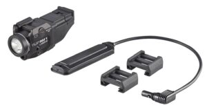 Streamlight 69445 TLR-1 RM with Laser Black Anodized Aluminum, 500 Lumens White LED Bulb/Red Laser, 210 Meters Beam, Picatinny Rail Mount