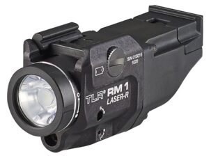 Streamlight 69446 TLR-1 RM with Laser Black Anodized Aluminum, 500 Lumens White LED Bulb/Red Laser, 210 Meters Beam, Picatinny Rail Mount
