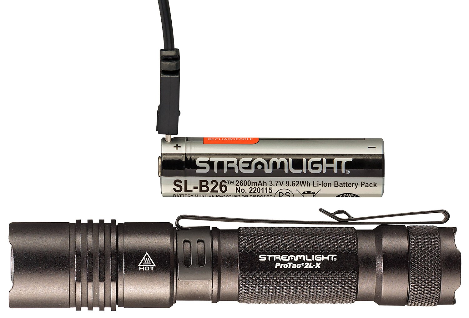 Streamlight 88082 ProTac 2L-X USB Flashlight Black Anodized 40/500 Lumens White LED