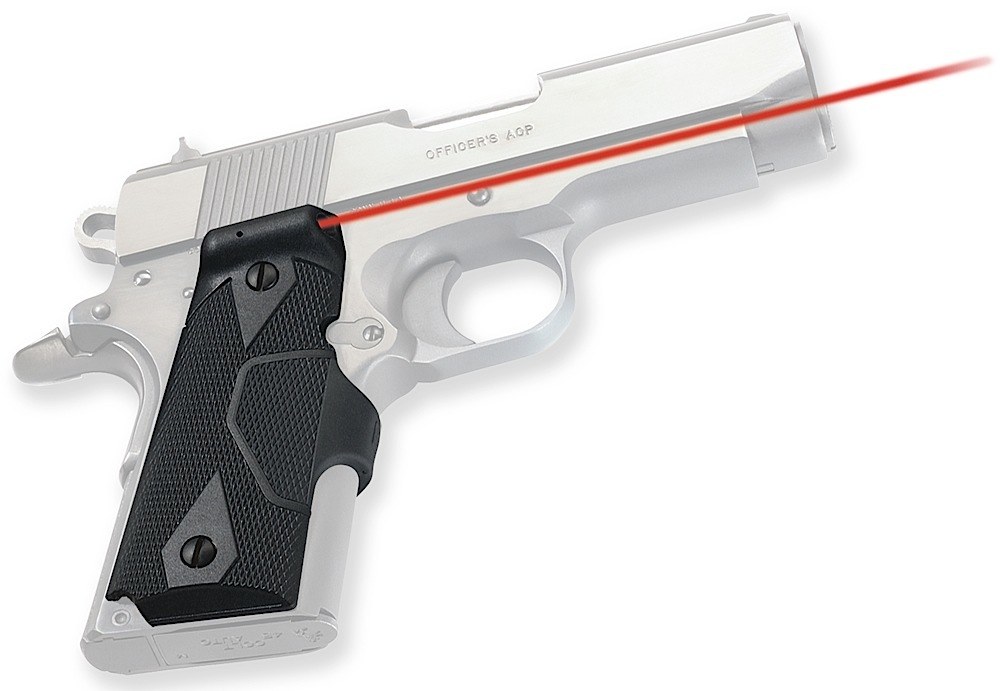 Crimson Trace 011210 Lasergrips Fits 1911 Compact, Red Laser Black Polymer