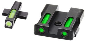 HiViz XDN321 LiteWave H3 Sight Set for Springfield XD Green Tritium White Outline Front Sight-Green Fiber Optic Rear Sight