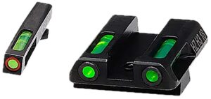 HiViz GLN521 LiteWave H3 Fiber-Optic Sight Set Green Fiber Optic/Orange Outline with Litepipes Green Fits Glock 42, 43, 43X, 48