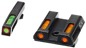 HiViz GLN621 LiteWave H3 Fiber-Optic Sight Set Green Tritium/Orange Outline with Litepipes Orange Fits Glock 42, 43, 43X, 48
