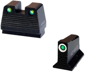 HiViz GMNG21-2 Co-Witness Tritium Night Sight Set Green Fits Glock MOS Models 9mm/40 S&with 357 Sig