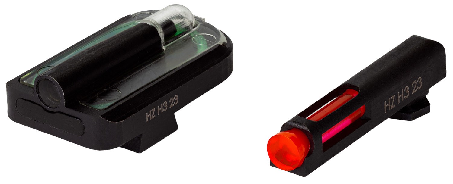 HiViz GLFD21 FastDot H3 Sight Set for Glock Red Fiber Optic Front Sight-Green Tritium Rear Sight
