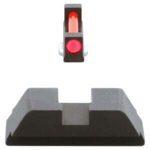 AmeriGlo GFT113 Range Series Sight Set for Glock Red Fiber Optic Front Sight-Black Rear Sight