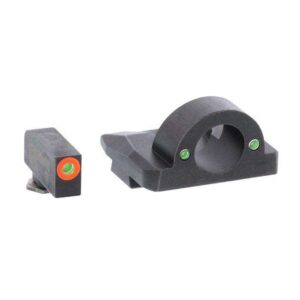 Ameriglo Ghost Ring Pro Sights Most Medium/Small Frame Glocks Tritium Gr Set Orange Front Outline