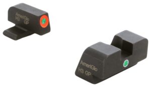 AmeriGlo XD201 I-Dot Sight Set for Springfield Armory XD Green Tritium Orange Outline Front Sight-Green Tritium Rear Sight