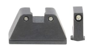 AmeriGlo GL814 Optic Compatible Sight Set for Glock 2XL Tall Green Tritium Black Outline Front Sight-Green Tritium Black Outline Rear Sight