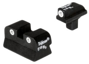 Trijicon 600138 Bright & Tough Night Sights Green/Tritium White Outline Front Sight-Green/Tritium White Outline Rear Sight Colt 1911 0.125 Tang