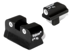 Trijicon 600145 Bright & Tough Night Sights Green/Tritium White Outline Front Sight-Green/Tritium White Outline Rear Sight Colt 1911 0.055 Tang
