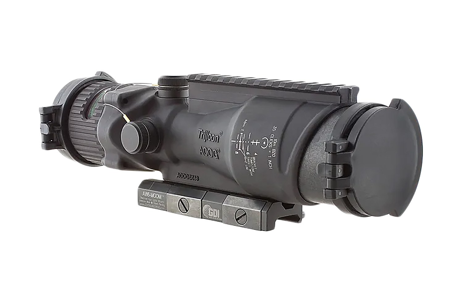 Trijicon 100016 ACOG with TA75 Mount Matte Black 6x48mm Illuminated Green Horseshoe Dot Reticle