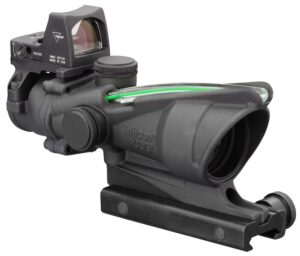 Trijicon 100552 ACOG Combo 4x 32mm Objective 36.80 Ft @ 100 Yds FOV Matte Black Finish Dual Illuminated Green Crosshair 223 Ballistic, RMR Type 2 3.25