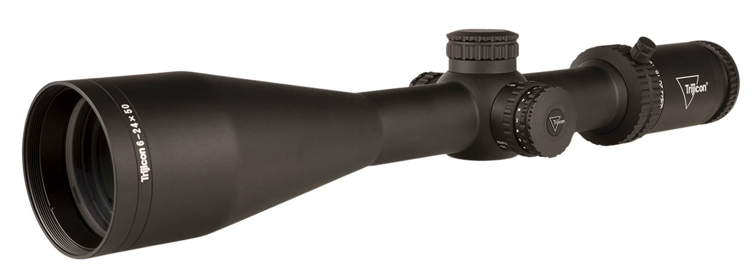 Trijicon 3000005 Tenmile Matte Black 6-24x50mm 30mm Tube LED Illuminated MRAD Ranging with Red Dot Reticle Second Focal Plane