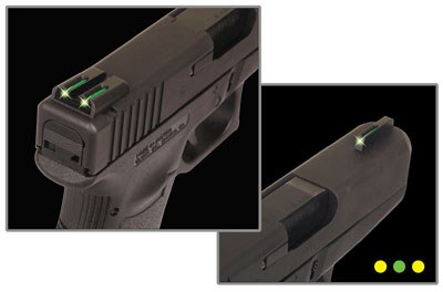 TruGlo TG131MPTY Brite-Site TFO S&W M&P Tritium/Fiber Optic Green Front Yellow Rear Black