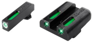 TruGlo TG13GL1A TFX Low Green/White Outline Fiber Optic/Tritium Front/Green Fiber Optic/Tritium Rear/Black Nitride Fortress Frame, Compatible with
