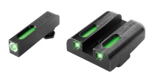 TruGlo TG13GL2A TFX Black | Green Tritium & Fiber Optic White Outline Front Sight Green Tritium & Fiber Optic Rear Sight