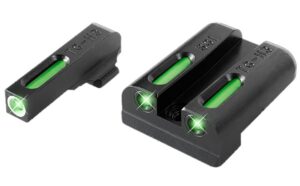 TruGlo TG13SG2A TFX Black | Green Tritium & Fiber Optic White Outline Front Sight Green Tritium & Fiber Optic Rear Sight