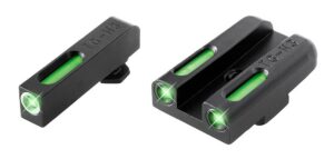 TruGlo TG13GL3A TFX Green Fiber Optic/Tritium Front/ Green/Tritium/Fiber Optic Rear/ Black Nitride Fortress Frame, Compatible with Most Glock Except