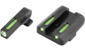 TruGlo TG13XD1A Brite-Site TFX Day/Night Sights Springfield XD/XD-S/XD-E/XD(M) Tritium/Fiber Optic Green with White Outline Front Green Rear Black