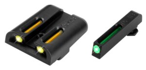 TruGlo TG131GT1Y TFO Green/Tritium/Fiber Optic Front Sight-Yellow/Tritium/Fiber Optic Rear Sight Glock 17/17L/19