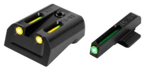 TruGlo TG131KTY TFO Green/Tritium/Fiber Optic Front Sight-Yellow/Tritium/Fiber Optic Rear Sight Kimber 1911