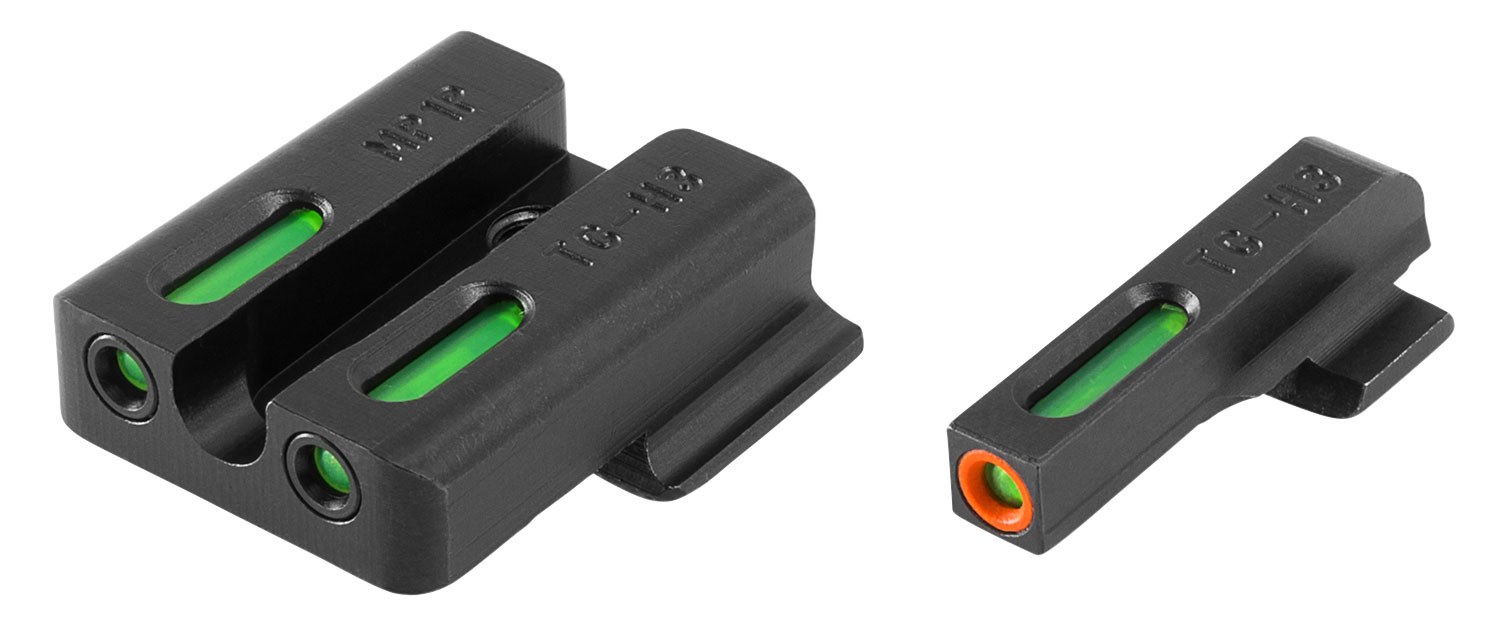 TruGlo TG13MP1PC TFX Pro Black | Green Tritium & Fiber Optic Orange Outline Front Sight Green Tritium & Fiber Optic Rear Sight