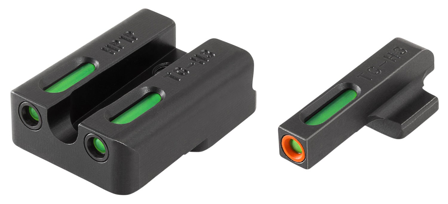 TruGlo TG13HP1PC TFX Pro Black | Green Tritium & Fiber Optic Orange Outline Front Sight Green Tritium & Fiber Optic Rear Sight