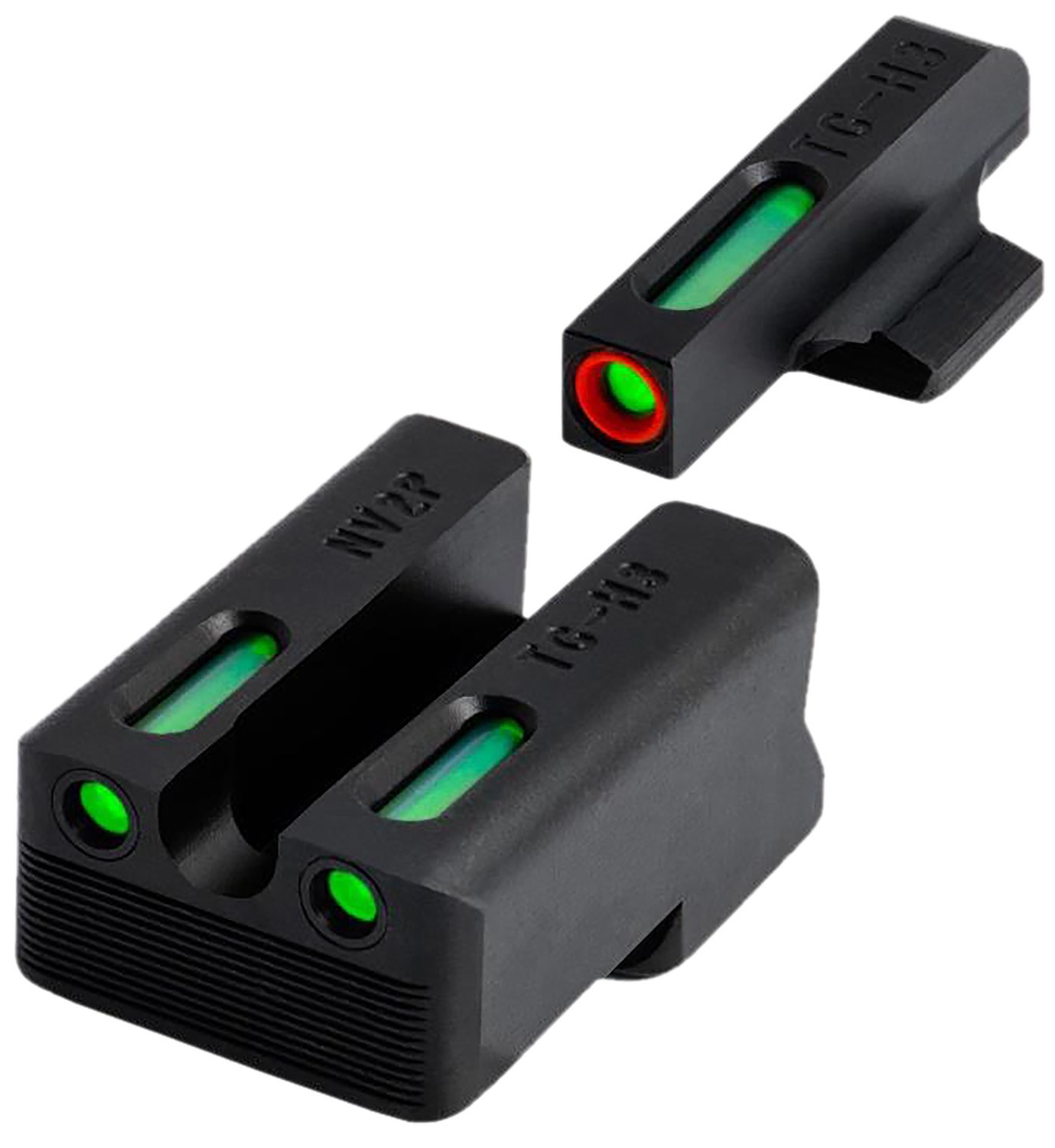 TruGlo TGTG13NV2PC TFX Pro Green Tritium & Fiber Optic Orange Outline Front Sight Green Tritium & Fiber Optic Rear Sight