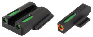 TruGlo TG13RS2PC Brite-Site TFX Pro Day/Night Sights Ruger LC9/LC9s/LC380 Tritium/Fiber Optic Green with Orange Outline Front U-Notch Green Rear Black