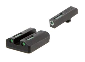 TruGlo TG13TA2A TFX Black | Green Tritium & Fiber Optic White Outline Front Sight Green Tritium & Fiber Optic Rear Sight