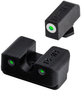 TruGlo TG231G1W Tritium Pro Low, White Outline Tritium Front/Green Tritium Rear/Black Nitride Fortress Frame, Compatible with Most Glock Except MOS