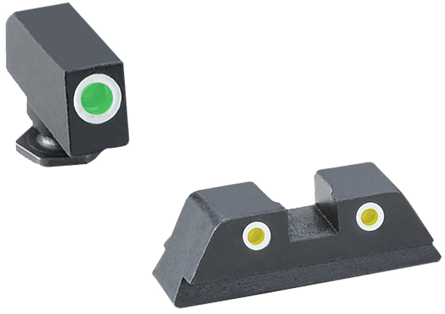TruGlo TG231G1AW Tritium Pro White Outline Tritium Front/Green Tritium Rear/Black Nitride Fortress Frame,Compatible with Glock 42/43/43X/48 Except MOS